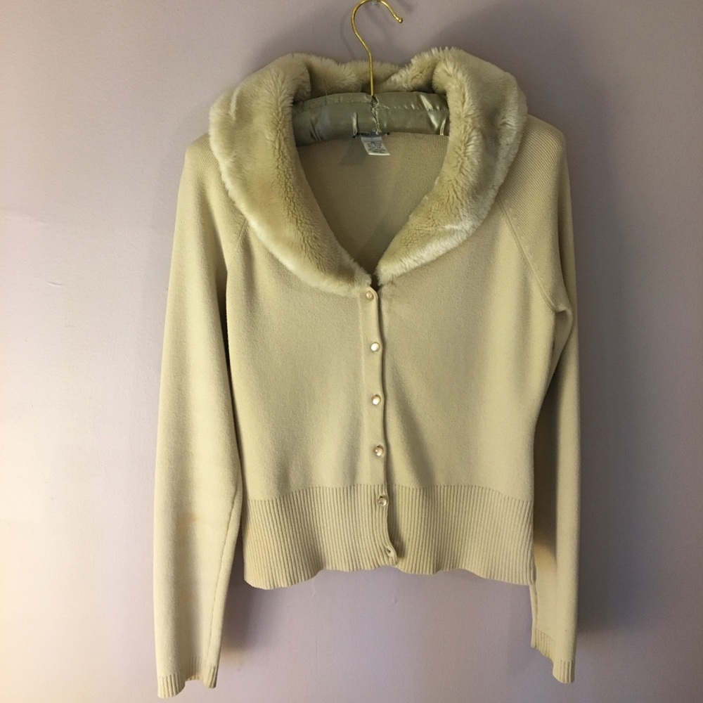 Sweater with Faux Fur Collar